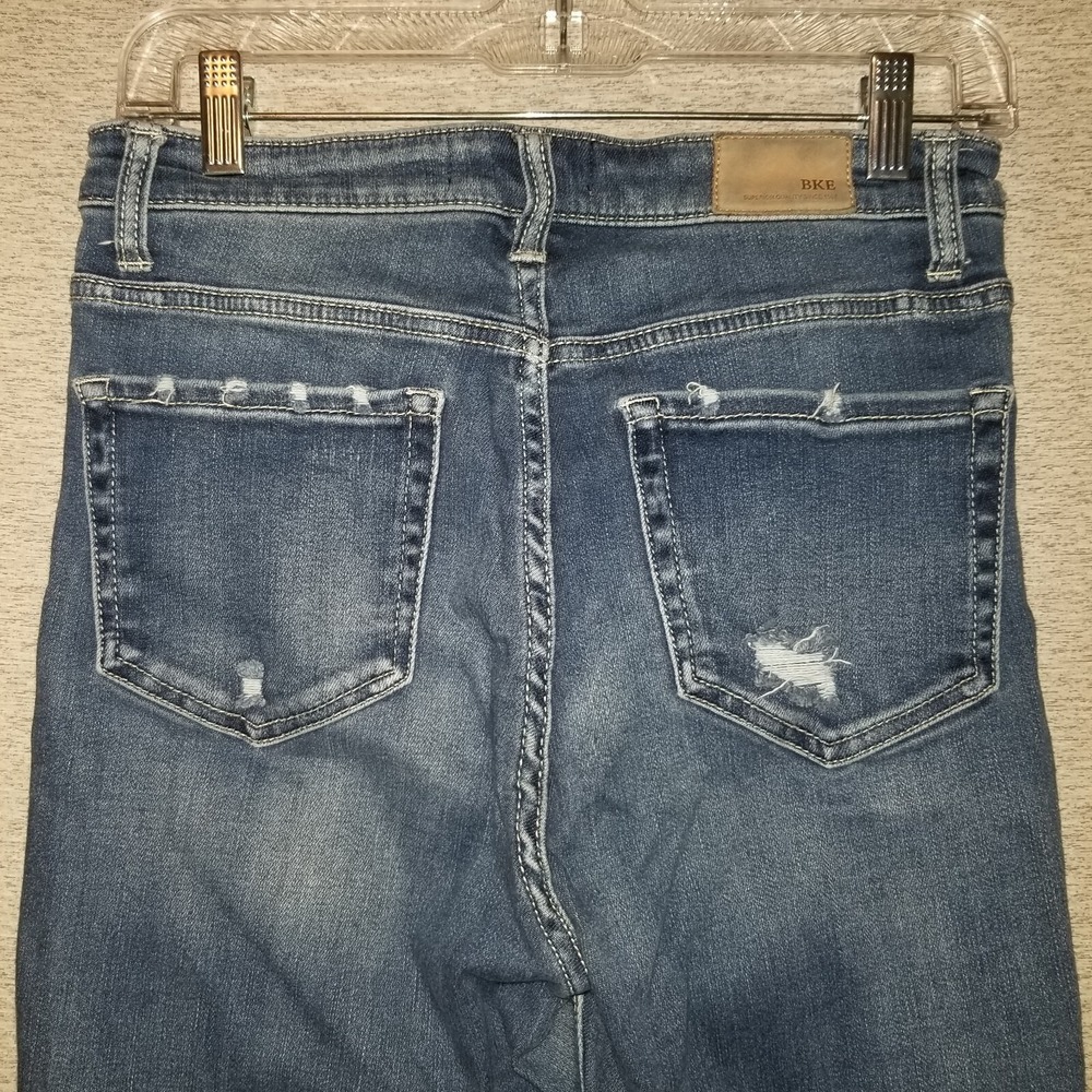BKE Parker Jeans Size 26 Universal Fit High Rise Ankle Skinny Blue Denim Buckle - Picture 12 of 13